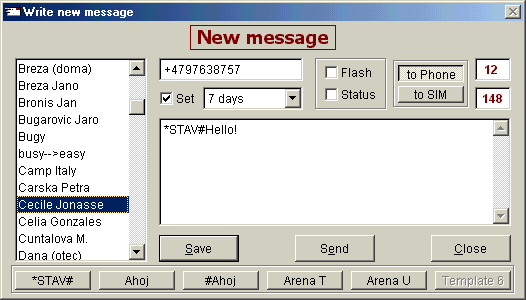 SMS sending